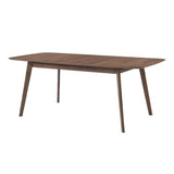 Benzara Wooden Dining Table With Roundecorners, Walnut Brown BM163722 Brown Wood BM163722