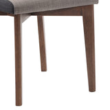 Benzara Wooden Armless Dining Side Chair, Gray & Walnut Brown, Set of 2 BM163723 Gray & Brown Wood & Fabric BM163723