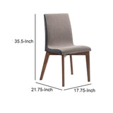 Benzara Wooden Armless Dining Side Chair, Gray & Walnut Brown, Set of 2 BM163723 Gray & Brown Wood & Fabric BM163723