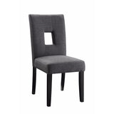 Benzara Wooden Dining Side Chair, Gray & Black, Set of 2 BM163726 Black & Gray Wood & Fabric BM163726