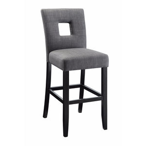 Benzara Wooden Dining Counter Height Chair, Beige & Black, Set of 2 BM163728 Gray Wood & Fabric BM163728