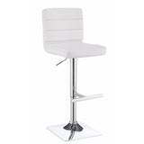Casual Armless Adjustable Bar Height Stool, White, Set of 2