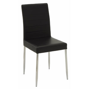 Benzara Contemporary Dining Side Chair, Black, Set of 4 BM163760 Black & Chrome METAL BM163760