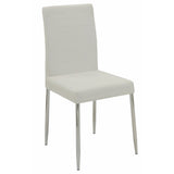 Benzara Contemporary Dining Side Chair, White, Set of 4 BM163761 White & Chrome METAL BM163761