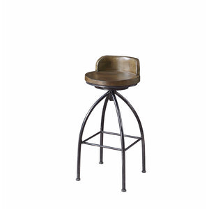 Benzara Bar Height stool, Brown & Black BM163801 Black & Brown Wood & Metal BM163801