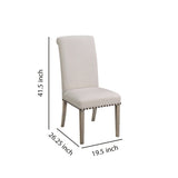 Benzara Rolled Back Parson Dining Chair, Beige, Set of 2 BM163804 Beige Wood & Fabric BM163804