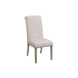 Rolled Back Parson Dining Chair, Beige, Set of 2