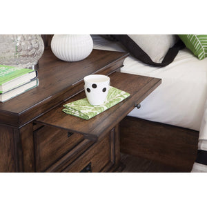 Benzara Wooden 2 Drawer Nightstand, Burnished Oak Brown BM163807 Brown Wood BM163807