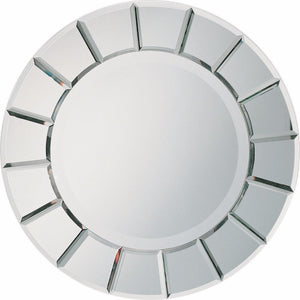 Benzara Round Sun-Shape Accent Mirror, Silver BM163912 Silver Glass BM163912