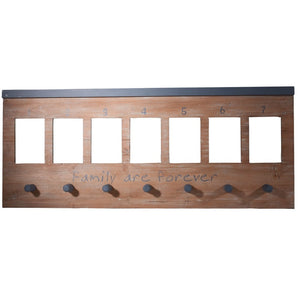Benzara Wooden Wall Panel With Hooks, Brown BM165623 Brown WOOD BM165623