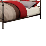 Benzara Metal Queen Size Platform Bed with Headboard & Footboard, Deep Bronze BM165986 Dark Bronze Metal BM165986