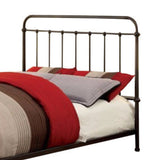 Benzara Metal Queen Size Platform Bed with Headboard & Footboard, Deep Bronze BM165986 Dark Bronze Metal BM165986