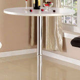 Benzara Wood & Metal Bar Table, White BM166007 White Wood & Metal BM166007