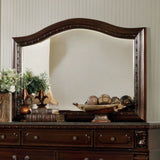 Benzara Wooden Beveled mirror, Dark Cherry Brown BM166026 Dark Cherry Wood BM166026