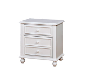 Benzara Wooden Night Stand With 2 Drawers, White BM166145 White Wood BM166145