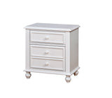 Benzara Wooden Night Stand With 2 Drawers, White BM166145 White Wood BM166145