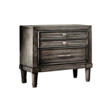 Finely Designed Wooden Night stand with drawers, gray