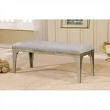 Benzara Wooden Bench With Comfy Cushioned Seat Gray BM166157 Gray Wood BM166157