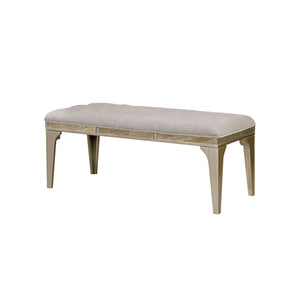 Benzara Wooden Bench With Comfy Cushioned Seat Gray BM166157 Gray Wood BM166157