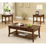 Benzara 3 piece pack of 1 Coffee Table and 2 End tables With Drawer, Brown, BM166163 Brown Wood BM166163