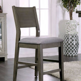 Benzara Wooden Counter Height Chair With cushioned Seat, Gray BM166176 Gray, Light Gray Wood & Fabric BM166176