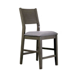 Benzara Wooden Counter Height Chair With cushioned Seat, Gray BM166176 Gray, Light Gray Wood & Fabric BM166176