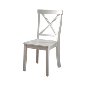 Benzara Wooden Armless Side chair, White, Pack of 2 BM166183 White Wood BM166183