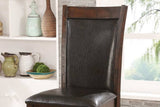 Benzara Wooden Count Height Chair, Pack of 2, Cherry Brown & Black BM166214 Brown and Black Solid Wood Wood Veneer Leatherette BM166214