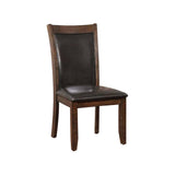 Benzara Wooden Count Height Chair, Pack of 2, Cherry Brown & Black BM166214 Brown and Black Solid Wood Wood Veneer Leatherette BM166214