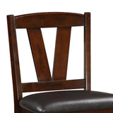 Benzara Rubber Wood Counter Height Armless Chair, Dark Walnut brown, Set of 2 BM166593 Brown Rubber Wood  Faux Leather BM166593