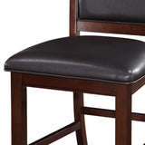 Benzara Wooden Armless High Chair, Espresso Brown & Black, Set of 2 BM166594 Brown & Black Color: Espresso Rubber Wood Plywood BM166594