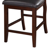 Benzara Wooden Armless High Chair, Espresso Brown & Black, Set of 2 BM166594 Brown & Black Color: Espresso Rubber Wood Plywood BM166594