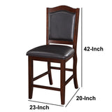 Benzara Wooden Armless High Chair, Espresso Brown & Black, Set of 2 BM166594 Brown & Black Color: Espresso Rubber Wood Plywood BM166594