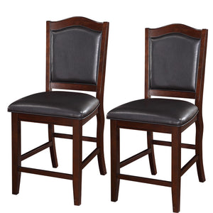 Benzara Wooden Armless High Chair, Espresso Brown & Black, Set of 2 BM166594 Brown & Black Color: Espresso Rubber Wood Plywood BM166594