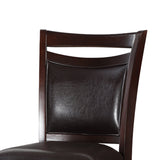 Benzara Classic Wooden Armless High Chair, Brown & Black, Set of 2 BM166597 Brown & Black Anacardium Wood BM166597