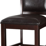 Benzara Classic Wooden Armless High Chair, Brown & Black, Set of 2 BM166597 Brown & Black Anacardium Wood BM166597