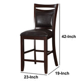 Benzara Classic Wooden Armless High Chair, Brown & Black, Set of 2 BM166597 Brown & Black Anacardium Wood BM166597