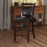 Benzara Classic Wooden Armless High Chair, Brown & Black, Set of 2 BM166597 Brown & Black Anacardium Wood BM166597