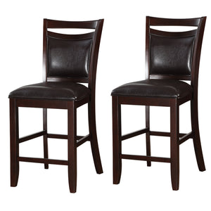 Benzara Classic Wooden Armless High Chair, Brown & Black, Set of 2 BM166597 Brown & Black Anacardium Wood BM166597