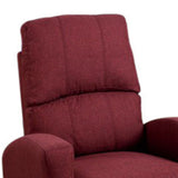 Benzara Swivel Recliner Chair In Carmine Polyfiber Fabric Red BM166609 Red PlywoodSolid Pine Foam Fiber Battings BM166609