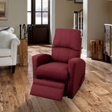 Benzara Swivel Recliner Chair In Carmine Polyfiber Fabric Red BM166609 Red PlywoodSolid Pine Foam Fiber Battings BM166609