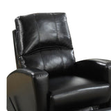 Benzara Swivel Recliner Chair In Black Faux Leather BM166611 Black Faux Leather Plywood Solid Pine Fiber Battings BM166611