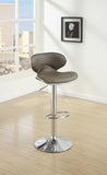 Benzara Bar Stool With Gas Lift Espresso Brown And Silver Set of 2 BM166623 Brown Espresso Pvc Faux Leather Mdf BM166623