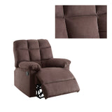 Benzara Recliner With Tufted Back And Roll Arms In Brown BM166718 Brown Pine Wood Particle Board Metal Frame BM166718