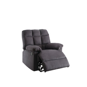 Benzara Recliner With Tufted Back And Roll Arms In Gray BM166719 Gray Pine Wood Particle Board Metal Frame BM166719