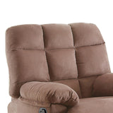 Benzara Recliner With Tufted Back And Roll Arms In Saddle Brown BM166720 Brown Pine Wood Particle Board Metal Frame BM166720