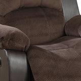 Benzara Polyurethane Rocker Recliner In Choco Suede Brown BM166725 Brown Faux Leather Solid Pine Plywood BM166725