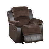 Polyurethane Rocker Recliner In Choco Suede Brown