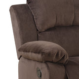 Benzara Rocker Recliner In Choco Brown Suede Fabric BM166727 Brown Chocolate Padded Suede Solid Pine Plywood BM166727