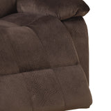 Benzara Rocker Recliner In Choco Brown Suede Fabric BM166727 Brown Chocolate Padded Suede Solid Pine Plywood BM166727